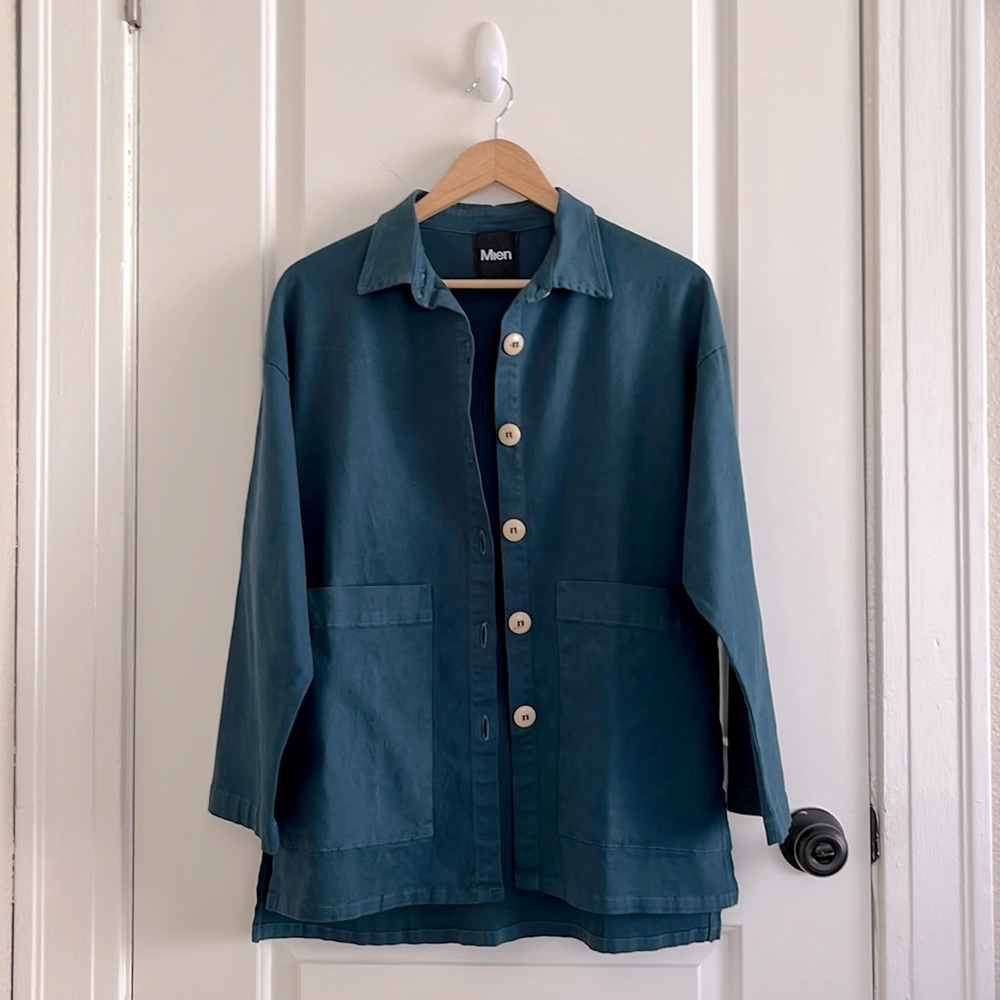 Mien Painters Button Jacket in Rich Teal | L